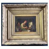 Antique Oil Painting on Metal Canvas