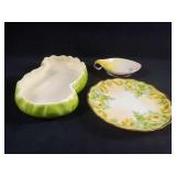 Vintage Hand Painted Ceramic Porcelain Bowls Plate