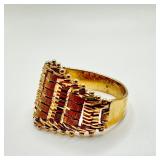 14k Gold Half Chain Ring B