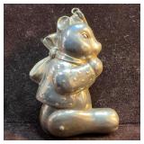 Sterling Teddy Bear Ribbon Pendant B27