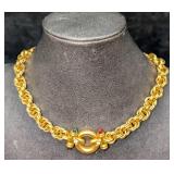 Jesara Gold Tone Necklace With Cabochons And Rhine