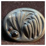 Two Stone Setting Red Garnet Art Nouveau Sterling
