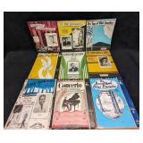 9 Vintage Classic Sheet Music On Top Of Old Smoky