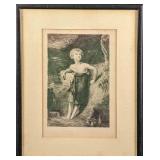 1800s Thomas Lawrence Etching 'A Child With A Kid'