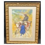 Vintage Framed Abstract Original Oil on Board