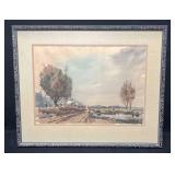 Framed Original Watercolor By J. Vilallonpa (R72)