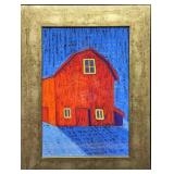 Framed Ellen Marshall Original Pastel Red Barn