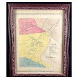 Vintage Framed Map of Windsor, Connecticut
