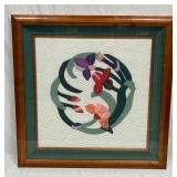 Large Framed Flower Quilt Square
