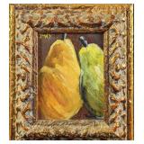 Vintage Mini Framed Acrylic On Canvas Perfect Pear