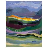 Original Abstract Acrylic On Canvas Landscape 'Hap