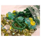 10 Plus Ounces of Green Charms, Beads, Broken Cost