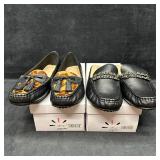 Isaac Mizrahi Women's Loafer Lot Two Pairs Black L