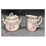 Vintage German Porcelain Creamer And Sugar Bowl