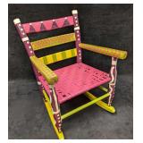 Whimsical Painted Child's Rocking Chair