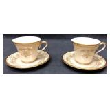 Lenox 'Castle Garden' Gold Trim Cup & Saucer (4 pc