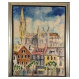 Framed LE Charles R Davies Lacey's Tower Print On