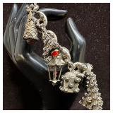 Faux Stone Dangle Charm Puff Mariner Chain Link Br