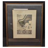 Framed Art Nouveau Style Architecture Staircase Pr
