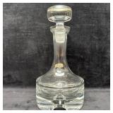 Krosno Poland Clear Art Glass Decanter With Stoppe