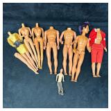 Mixed Vintage Barbie And Ken Doll Parts Lot Bodies