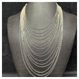 Milor Italy 925 Sterling Silver Graduated Length M