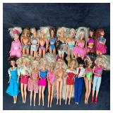 1990s Lot Of Twenty Mattel Barbie Dolls with Assor
