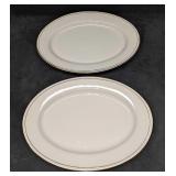2 Retired China Pearl  Luxury 14' Oval Serving Pla