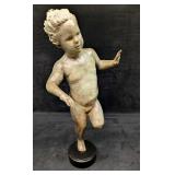 Myra Weisgold Bronze 27' Dancing Nude Girl Statue