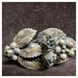 Floral Bouquet Sterling Silver Flower Brooch L53