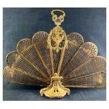 Late 19th Century Peacock Fan Fireplace Screen