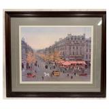 Framed Lithograph Print titled 'Les Grands Bouleva