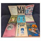 9 Vintage Novelty And Classic Song Sheet Music