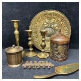Group of Decorative Brass and Copper Household Ite