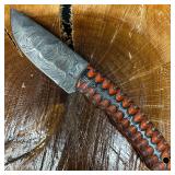 MHS Cutlery Steel Fixed Blade Knife Orange Gray Ha