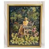 Framed Original Oil Pastel 'The Watercolorist' By