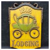 Sexton Metalcraft 1967 Metal Sign 1802 Lodging USA