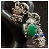 Gemstone Dangle Fob Charm Etruscan Revival Style S