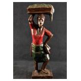 Wooden African Lady Sculpture