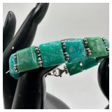 Amazonite Square Beaded Sterling 925 Small Bracele