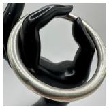 Sterling Silver Minimalist Tube Design Bangle Brac