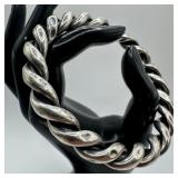 Twisted Twist Silverwork Macaroni Link Style Silve