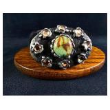 Mikal Winn 'Midnight' Belt Buckle w/ Green Onyx