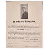 Wanted Poster 'For The Body, Dead Or Alive Of Chas
