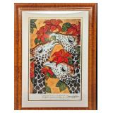 Framed Luis Sottil 'Gentle Giants' Giraffe S&N Pri