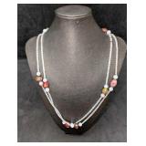 Vintage Italian Murano Double Strand Art Glass Bea