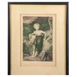 1800s Thomas Lawrence Etching 'A Child With A Kid'
