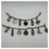 Western Theme Charm Bracelet With Faux Turquoise A