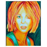 Original Acrylic On Canvas Woman's Face by Picano