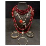10pc Red and SIlver Rosey Bone Requiem Costume Jew